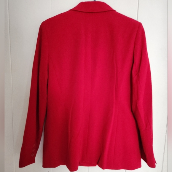 Apostrophe Red Woman Blazer Jacket Sz 10 Petite Collared Pockets Preppy Business - Picture 3 of 14